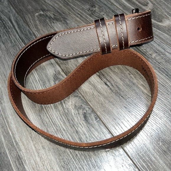 Wrangler smooth BROWN GENUINE LEATHER Light stitching CASUAL MEN'S BELT … - Picture 11 of 11